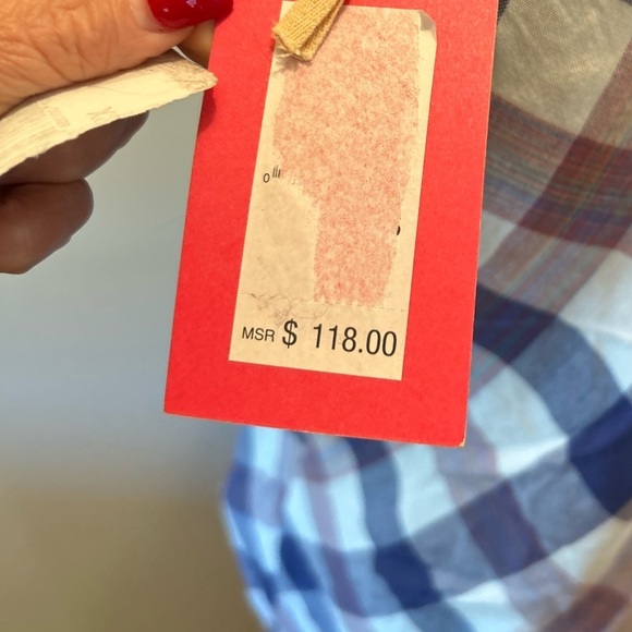 NWT violet color block Pattern Dress beige buffalo fringe hem cottage core XS D2 - Picture 5 of 10